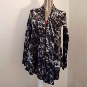 Robert Kitchen Canada Super Soft Wool Blend Open Tunic Cardigan Sweater Size M